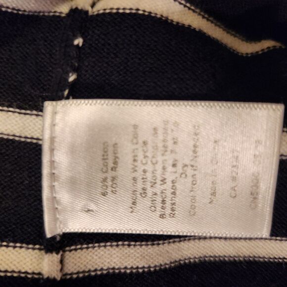 Talbots Smart Striped Corgi Sweater, Navy + White, Back Buttons, British, Sz M - Picture 8 of 9